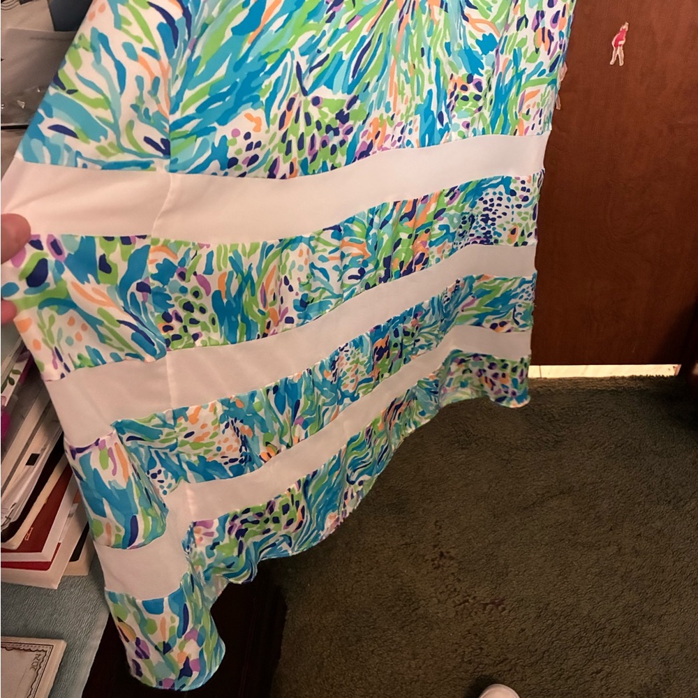 EUC Lilly Pultizer Adjustable Spaghetti Strap Fully Lined Maxi - Picture 6 of 7